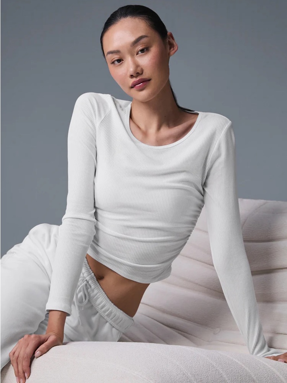Alo Gather Long Sleeve - white